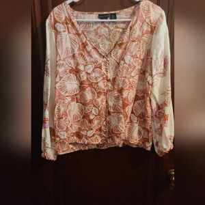 Tahari Linen Blouse- Size Small